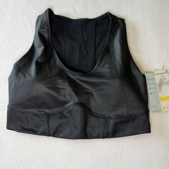 Zella Black Yoga Studio Sports Bra Supportive Fit Women's Size Large NWT - Picture 1 of 8